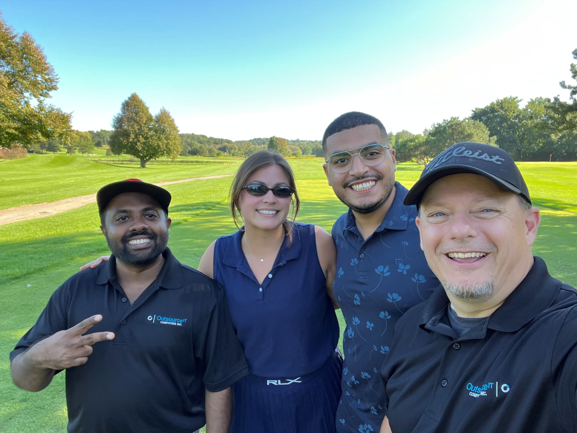 The Outsource IT foursome on the fairway at the Bethany Lodge Golf Tournament