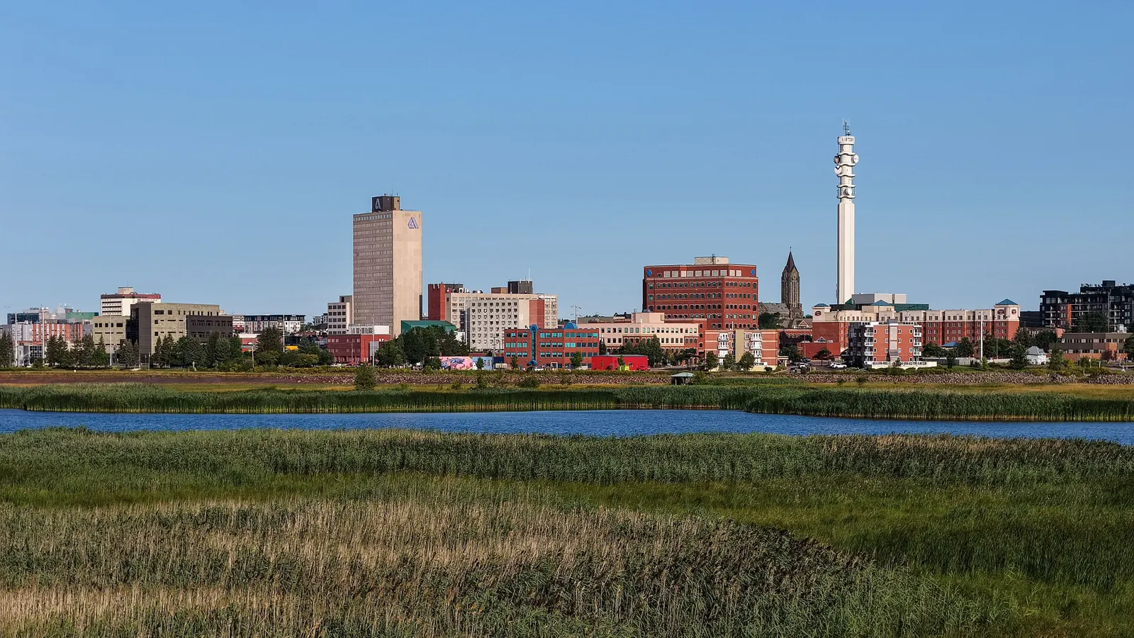 Moncton skyline across the Petitcodiac marshes