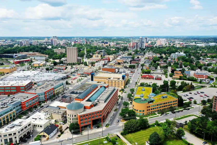 Waterloo, Ontario business district served by Outsource IT