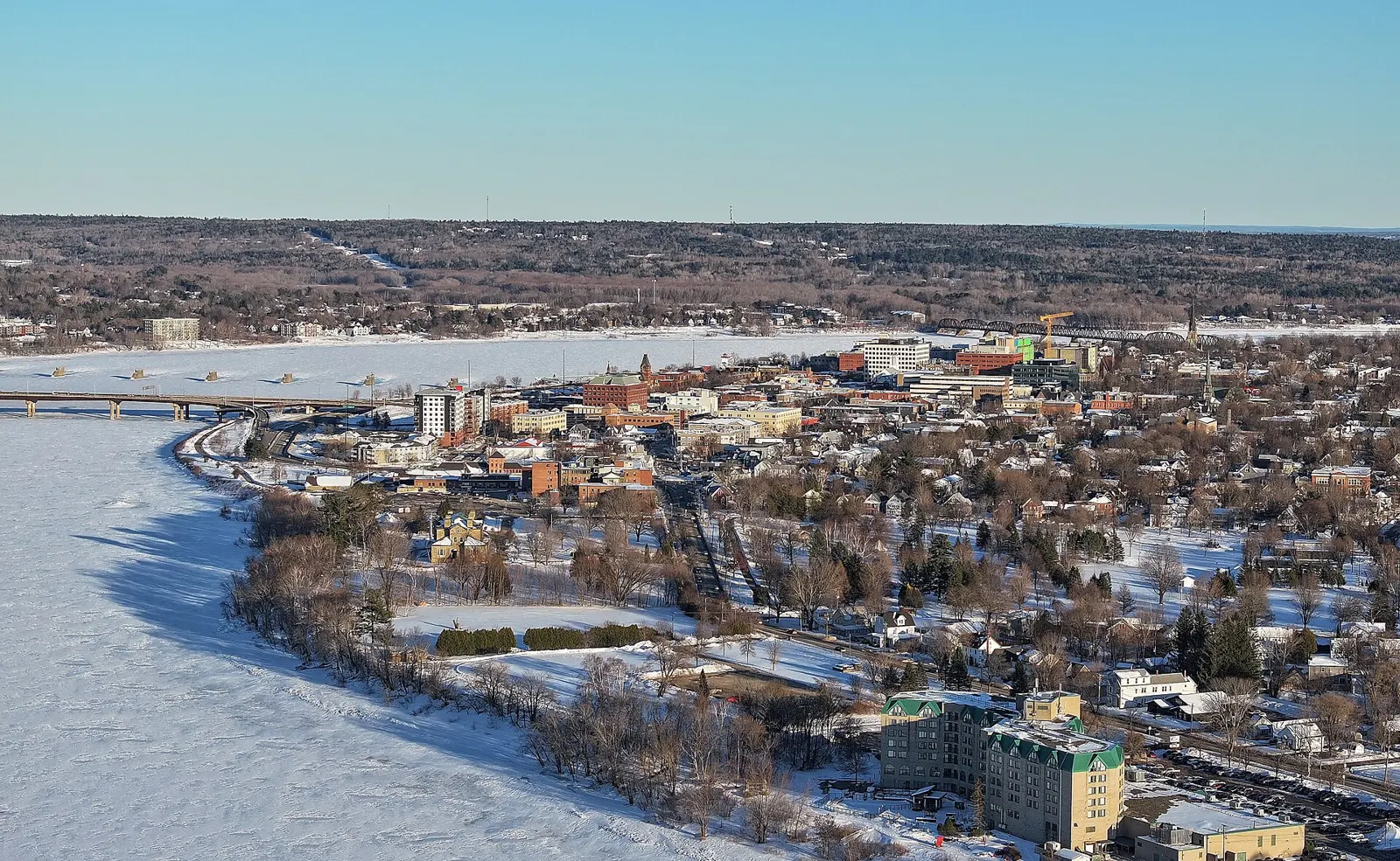 Aerial view of Fredericton and the Saint John River